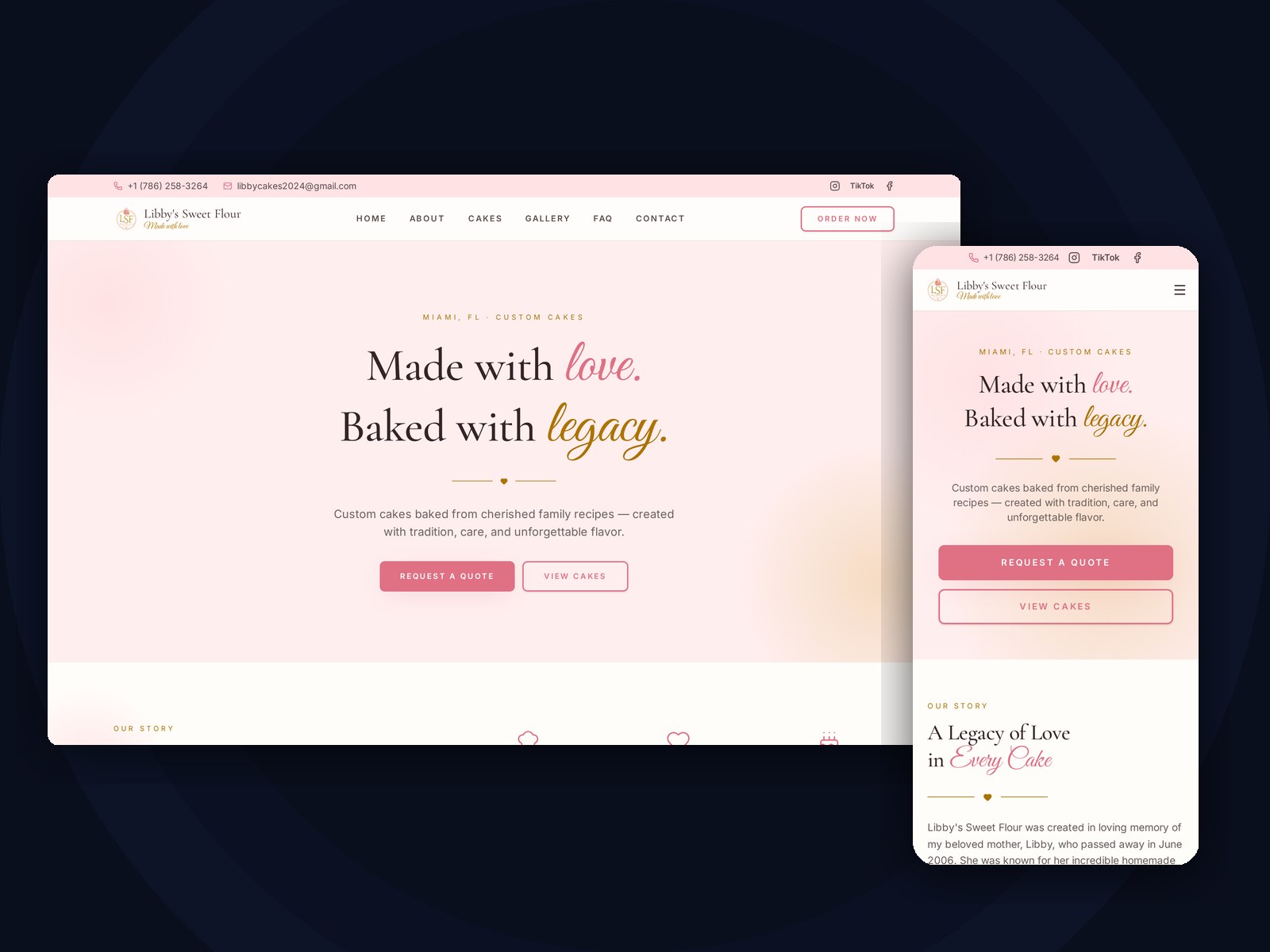 Libby's Sweet Flour website mockup